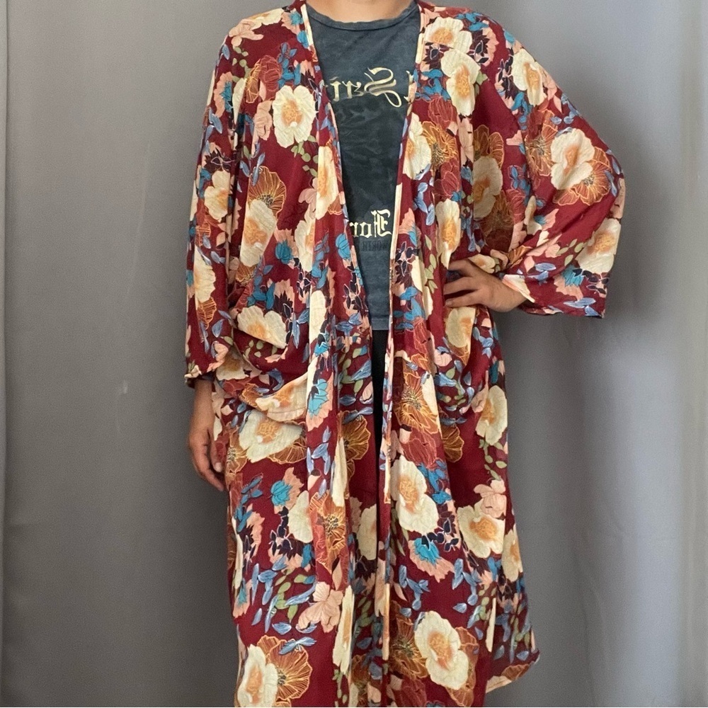 Charlotte Russe Kimono Cardigan Floral Size XL